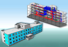 Административное здание. Конструктивная и инженерная модели.