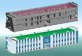 Административное здание. Конструктивная и архитектурные модели