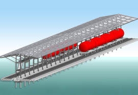 Сливная железнодорожная эстакада. Конструктивная модель.
