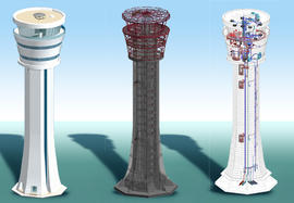 Вышка УВД. Сводная модель (архитектурная, конструктивная, инженерная)